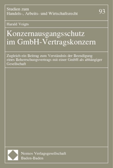 Konzernausgangsschutz im GmbH-Vertragskonzern (Paperback)