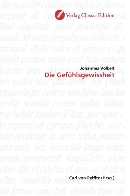 Die Gefuhlsgewissheit (Paperback)