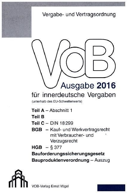 VOB Ausgabe 2012 fur innerdeutsche Vergaben (Paperback)