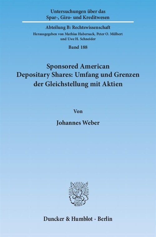 Sponsored American Depositary Shares: Umfang Und Grenzen Der Gleichstellung Mit Aktien (Paperback)
