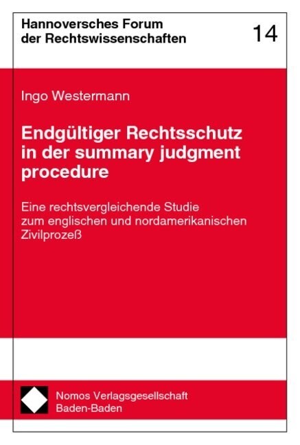 Endgultiger Rechtsschutz in der summary judgment procedure (Paperback)