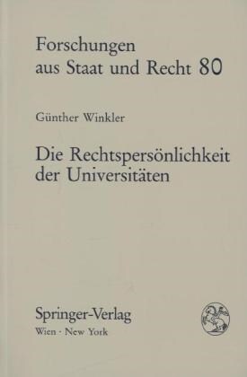 Die Rechtspersonlichkeit der Universitaten (Paperback)