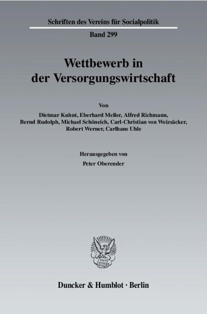 Wettbewerb in Der Versorgungswirtschaft (Paperback)