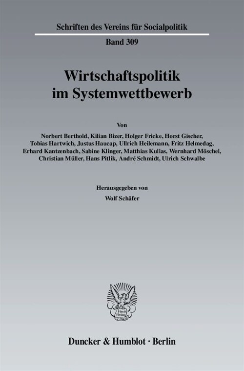 Wirtschaftspolitik Im Systemwettbewerb (Paperback)