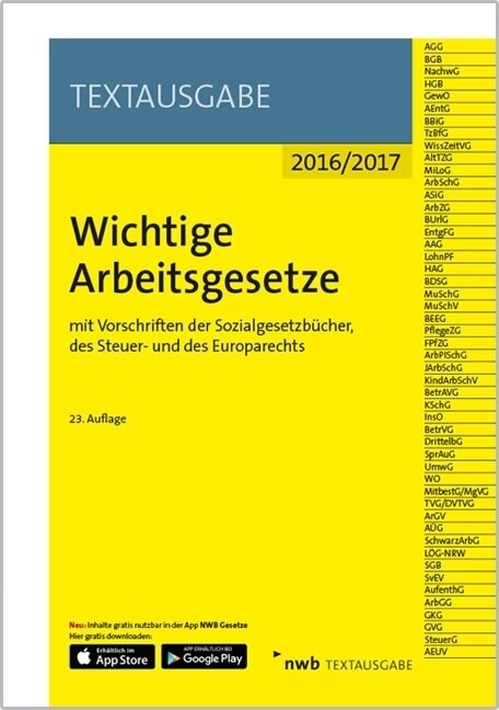 Wichtige Arbeitsgesetze (WW)