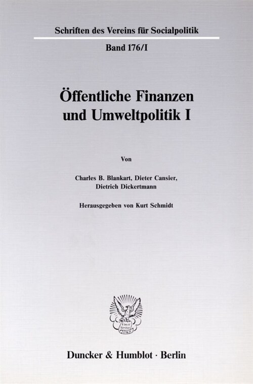 Offentliche Finanzen Und Umweltpolitik I (Paperback)