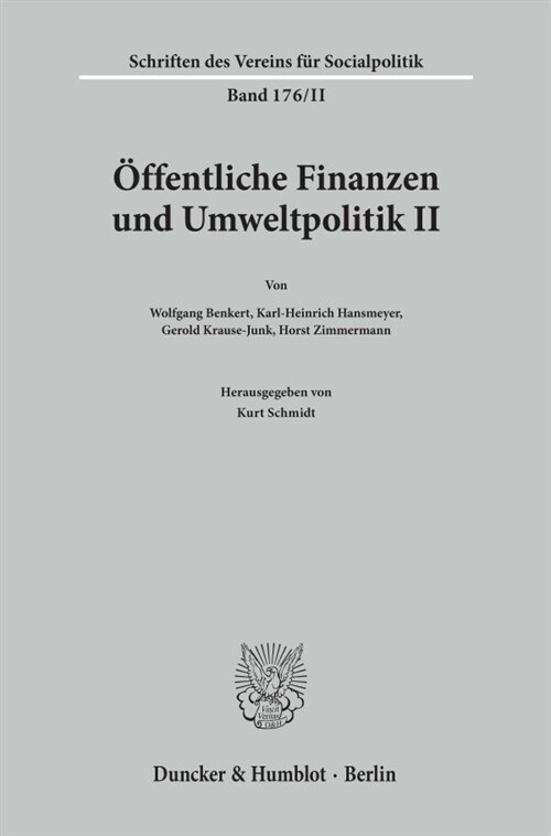 Offentliche Finanzen Und Umweltpolitik II (Paperback)