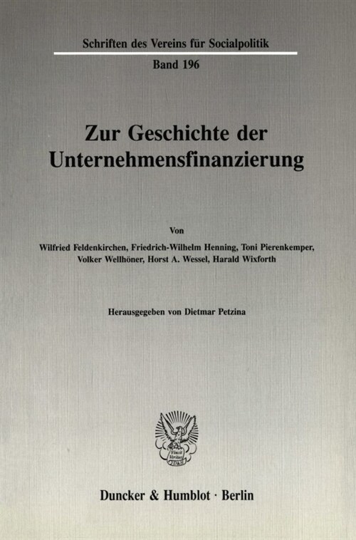 Zur Geschichte Der Unternehmensfinanzierung (Paperback)