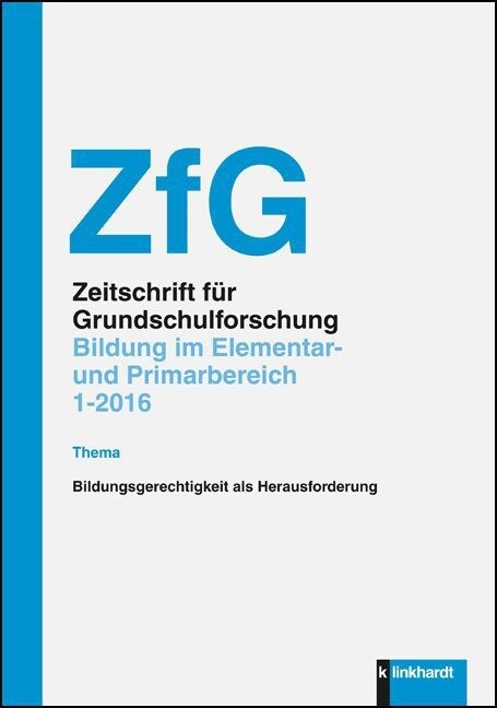 Zeitschrift fur Grundschulforschung (ZfG). H.1/2016 (Paperback)