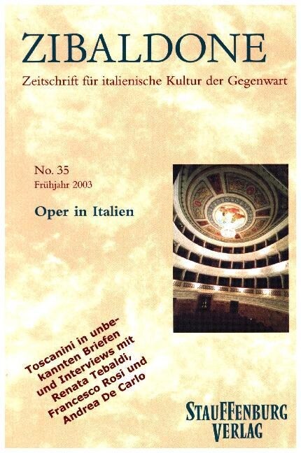 Zibaldone, Zeitschrift fur italienische Kultur der Gegenwart. No.35 (Paperback)