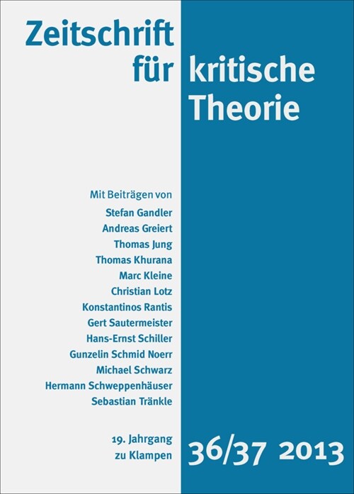 Zeitschrift fur kritische Theorie. H.36/37 (Paperback)