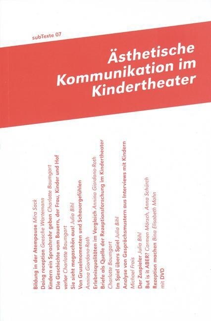 Asthetische Kommunikation und Kinder-Theater, m. DVD (Paperback)