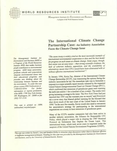 The International Climate Change Partnership Case (Paperback)