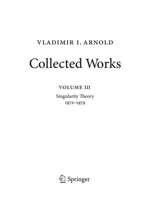 Vladimir Arnold - Collected Works: Singularity Theory 1972-1979 (Paperback, Softcover Repri)