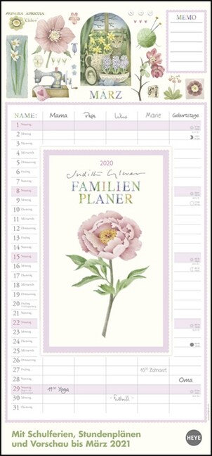 Judith Glover: Familienplaner 2020 (Calendar)