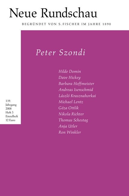 Peter Szondi (Paperback)
