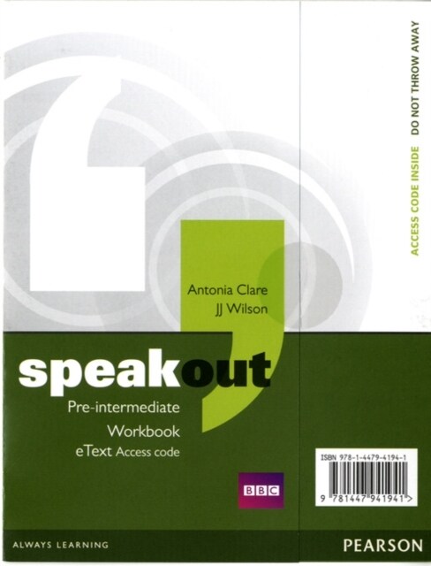 Speakout Pre-Intermediate Workbook eText Access Card (Digital product license key)