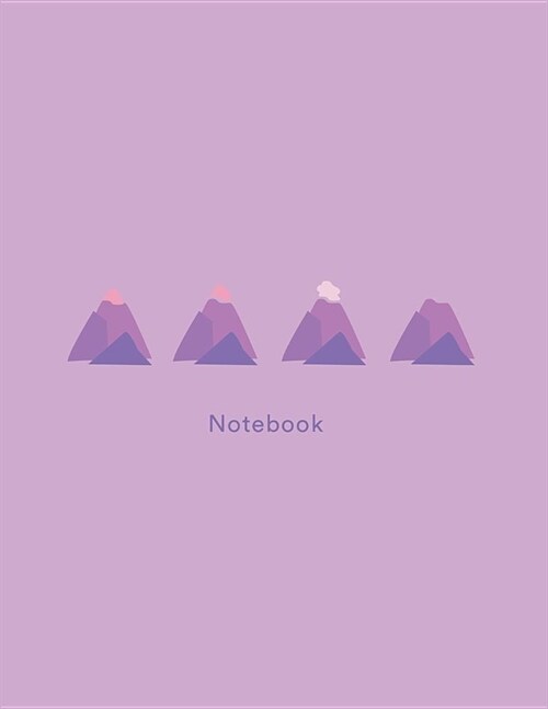 Notebook: Cool Violet Purple Volcano Mountain 150 College-Ruled Lined Pages 8.5 X 11 (Paperback)