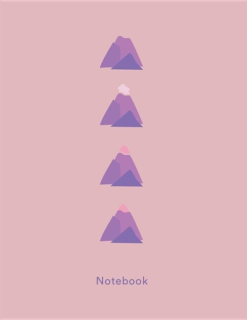 Notebook: Beautiful Pink Purple Volcano Mountain Vertical 150 College-Ruled Lined Pages 8.5 X 11 (Paperback)