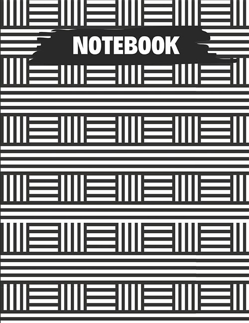 Notebook: Large 8.5 X 11 Inches Dot Grid Journal with a Black and White Geometric Design Cover for Note Taking (Paperback)