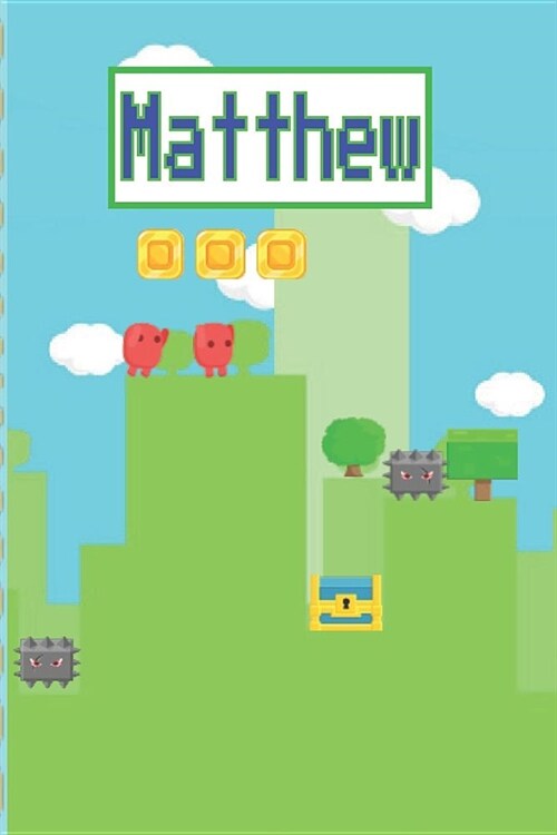 Matthew: Personalized Named Gamer Journal Notebook Cool 8 Bit Platform Game Cover for Boys and Men Lined Pages (Paperback)
