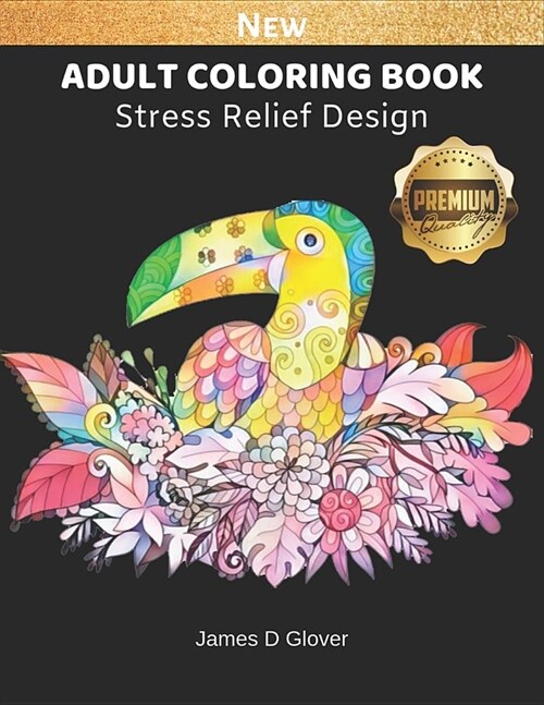 Adult Coloring Book: Stress Relieves Coloring Page for Relaxation for Teens, Adults & Elderly Large Print 1-Side (Paperback)