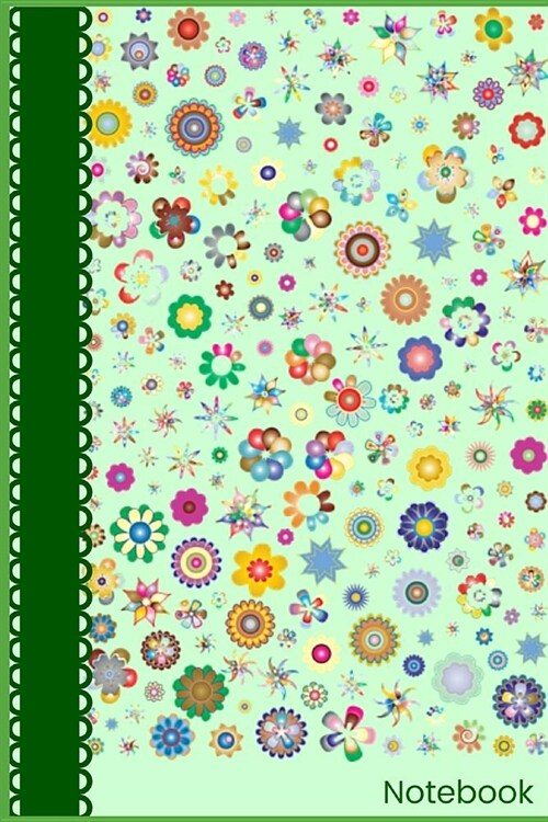 Notebook: Green Floral Notebook Homework Book Notepad Notebook Composition and Journal Diary Planner (Paperback)