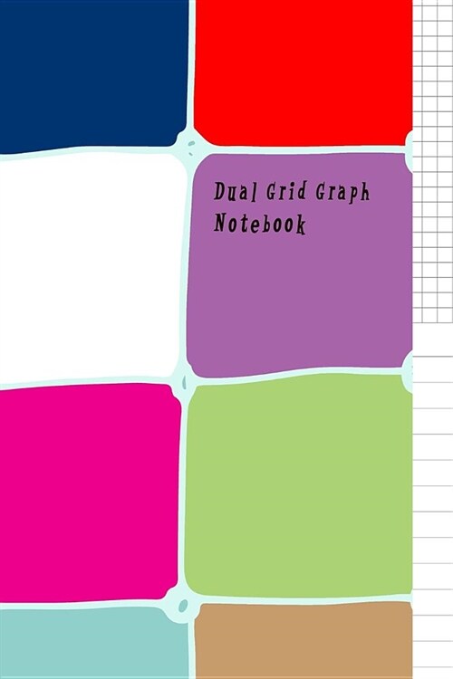 Dual Grid Graph Notebook: Book Half Lined and Half Graph 5x5 on Same Page, Coordinate, Grid, Squared, Math Paper, Diary Journal Organizer to Get (Paperback)