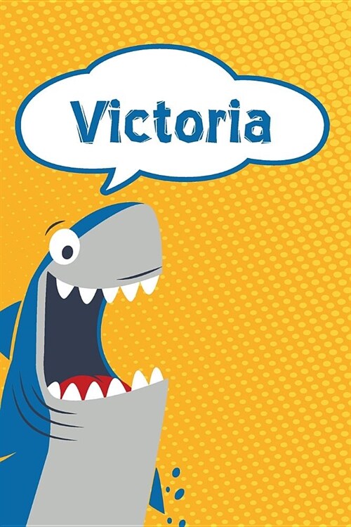 Victoria: Personalized Shark Isometric Dot Paper Notebook for Kids 120 Pages 6x9 (Paperback)