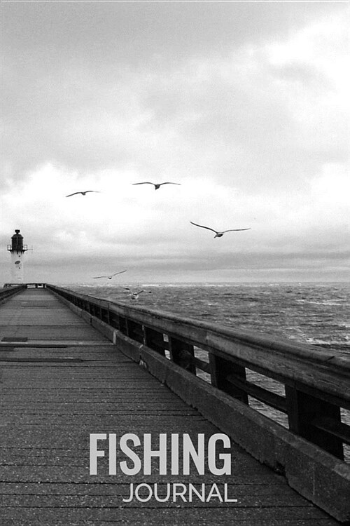 Fishing Journal: Matte Softcover Notebook Log Book 120 Blank Pages Black White Minimalist Cover Design (Paperback)