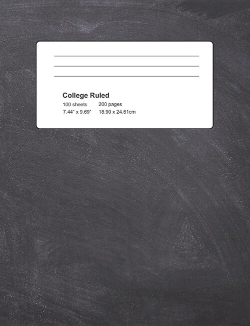 College Ruled: Black Cover Notebook 100 Sheets 200 Pages (Paperback)