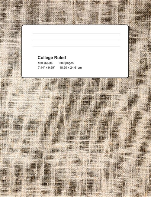 College Ruled: Textile Cover Notebook 100 Sheets 200 Pages (Paperback)