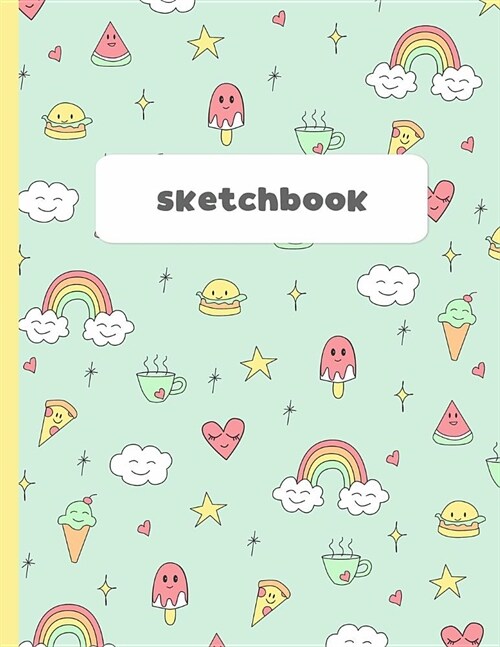 Sketchbook: Large (8.5 X 11) Cute Blank Sketchbook for Kids: Doodle and Draw with Style (Paperback)