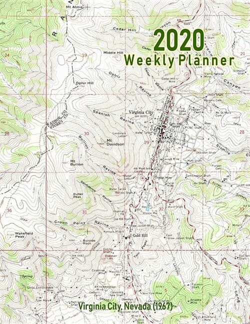 2020 Weekly Planner: Virginia City, Nevada (1967): Vintage Topo Map Cover (Paperback)