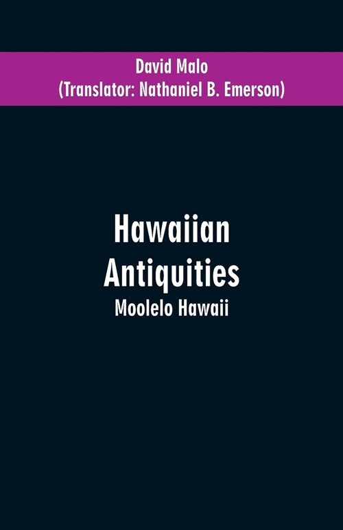 Hawaiian Antiquities: Moolelo Hawaii (Paperback)