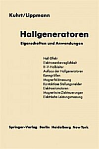 Hallgeneratoren: Eigenschaften Und Anwendungen (Paperback, Softcover Repri)