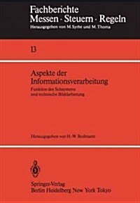 Aspekte Der Informationsverarbeitung: Funktion Des Sehsystems Und Technische Bilddarbietung (Paperback)
