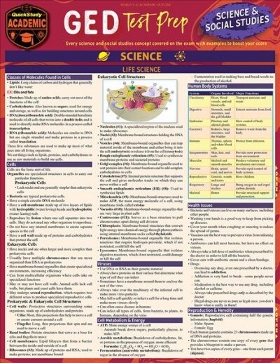 GED Test Prep - Science & Social Studies: A Quickstudy Laminated Reference Guide (Other, First Edition)