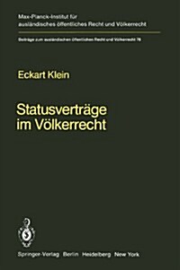 Statusvertr?e Im V?kerrecht: Rechtsfragen Territorialer Sonderregime (Paperback, Softcover Repri)