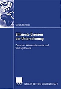 Effiziente Grenzen Der Unternehmung: Zwischen Wissens?onomie Und Vertragstheorie (Paperback, 2004)