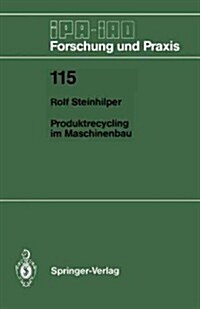 Produktrecycling Im Maschinenbau (Paperback)
