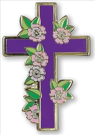 Enamel Pin Floral Cross (Other)