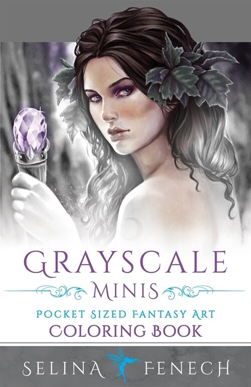 Grayscale Minis - Pocket Sized Fantasy Art Coloring Book (Paperback)