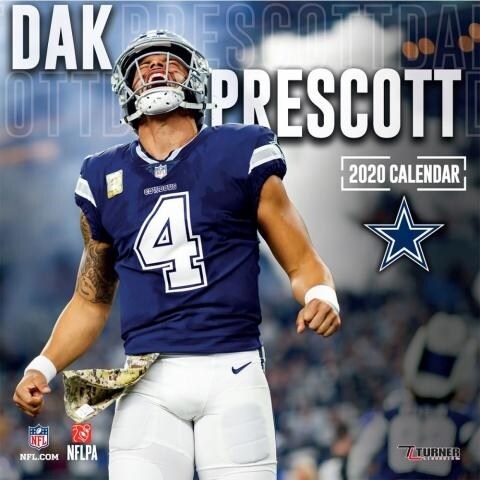 Dallas Cowboys Dak Prescott: 2020 12x12 Player Wall Calendar (Wall)