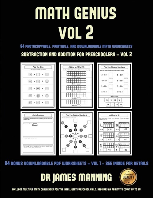 Subtraction and Addition for Preschoolers (Math Genius Vol 2): This Book Is Designed for Preschool Teachers to Challenge More Able Preschool Students: (Paperback)
