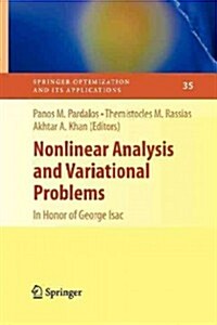 Nonlinear Analysis and Variational Problems: In Honor of George Isac (Paperback, 2010)