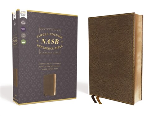 Nasb, Single-Column Reference Bible, Leathersoft, Brown, 1995 Text, Comfort Print (Imitation Leather)