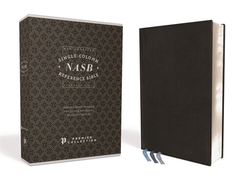 Nasb, Single-Column Reference Bible, Premium Leather, Goatskin, Black, Premier Collection, 1995 Text, Comfort Print (Leather)