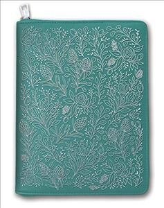 2020 Floral Vines Caribbean Blue Leatheresque Zip-around Folio/Agenda Set (Calendar)