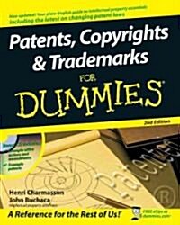 Patents, Copyrights and Trademarks for Dummies [With CDROM] (Paperback, 2)